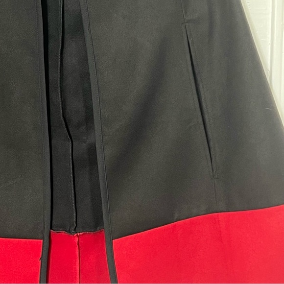 SHEIN Women's Color Block Open Front Cape, Cloak Sleeve, Black & Maroon, Size XS - Picture 7 of 7